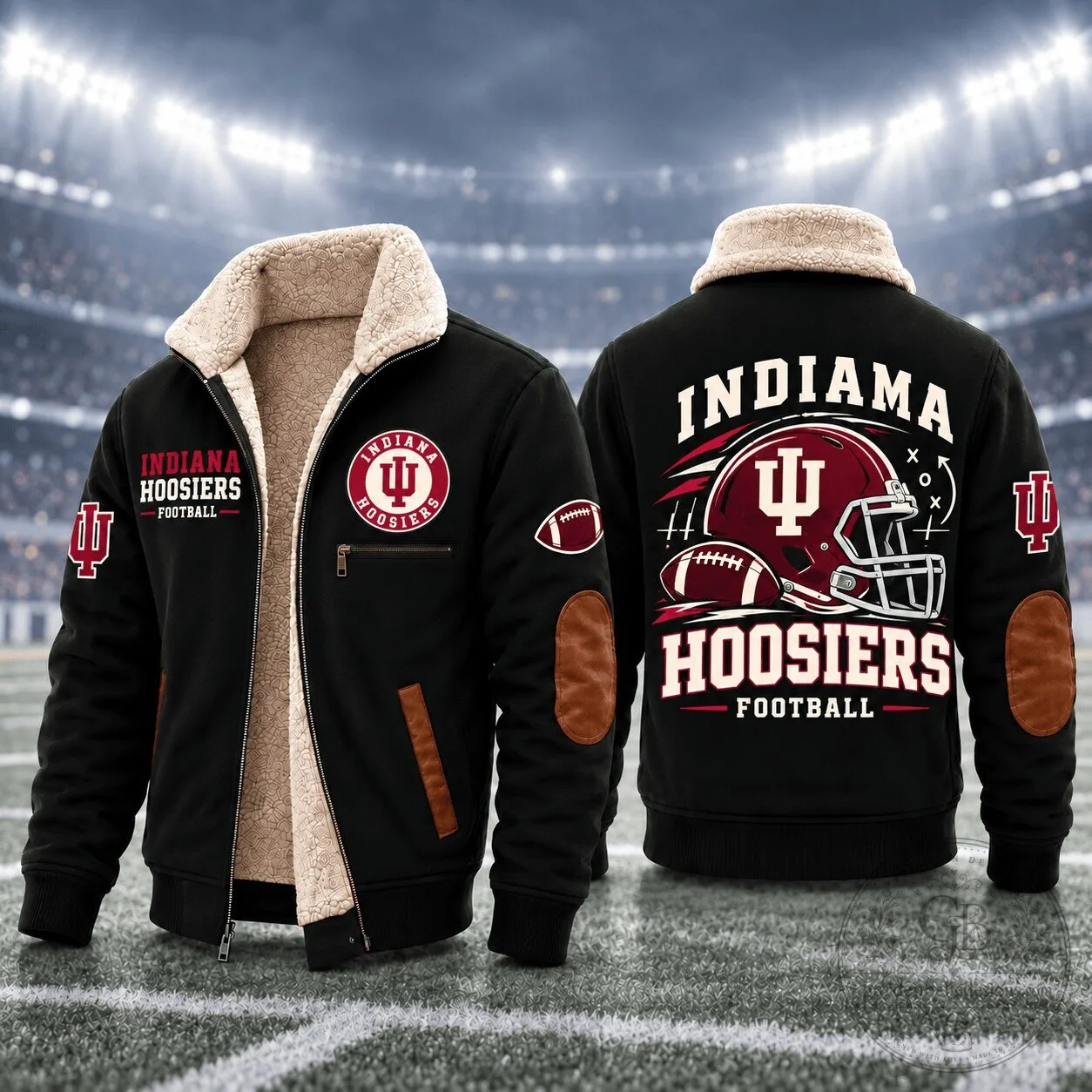 Indiana Hoosiers Football Team Sherpa Fleece Jacket