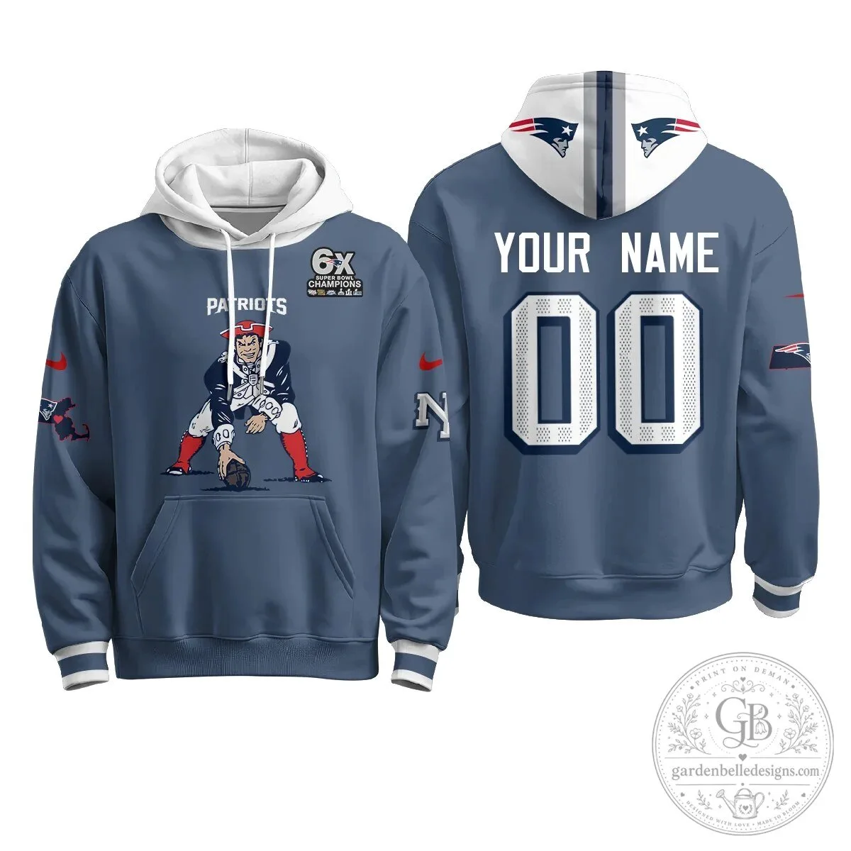 New England Patriots Minuteman Edition Custom Hoodie