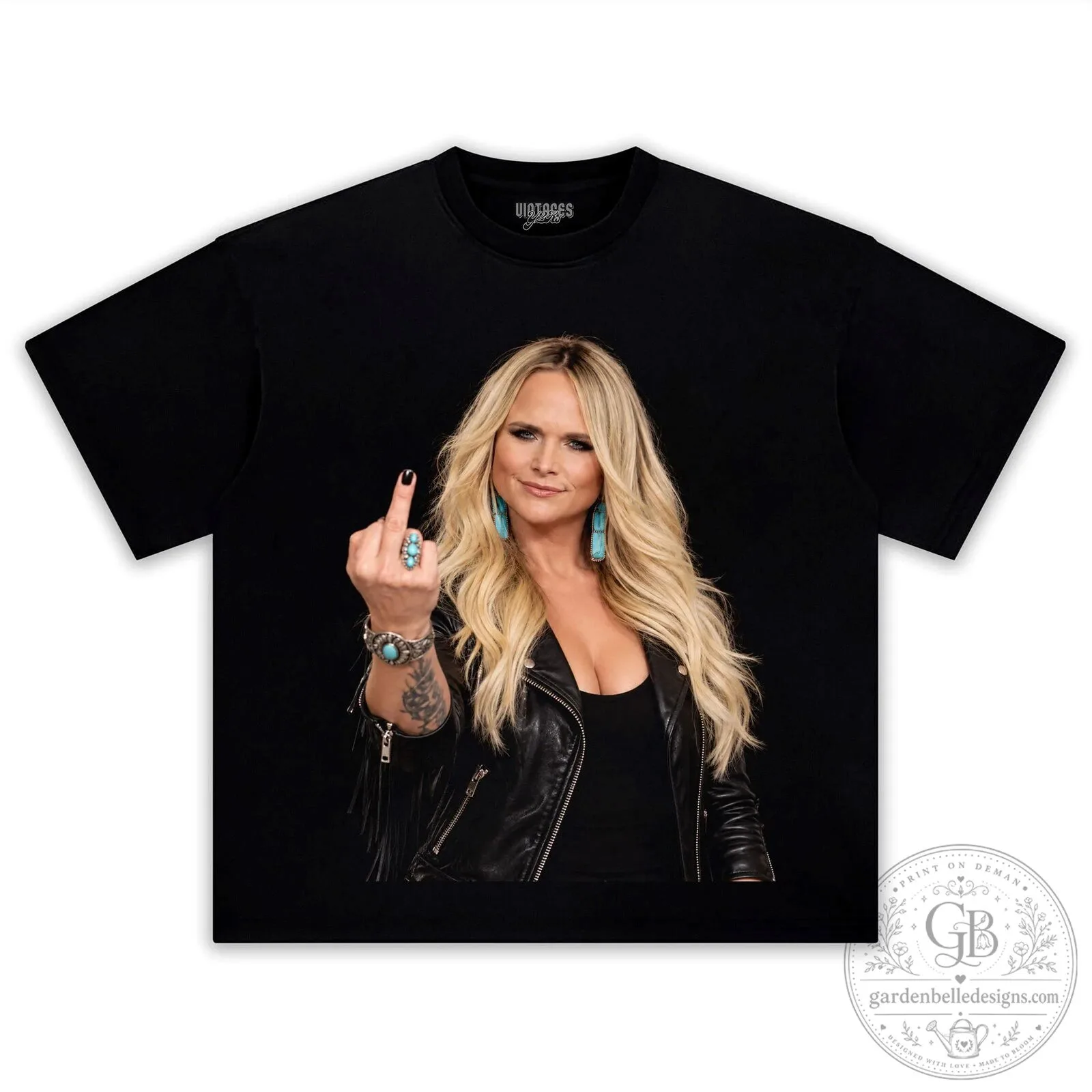 Miranda Lambert Middle Finger Rock and Roll Graphic T-Shirt