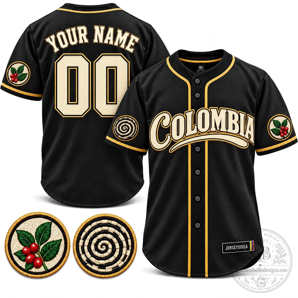 Colombia National Baseball Team Yellow Custom Name And Number Baseball Jersey 7 Colombia National Baseball Team Yellow Custom Name And Number Baseball Jersey