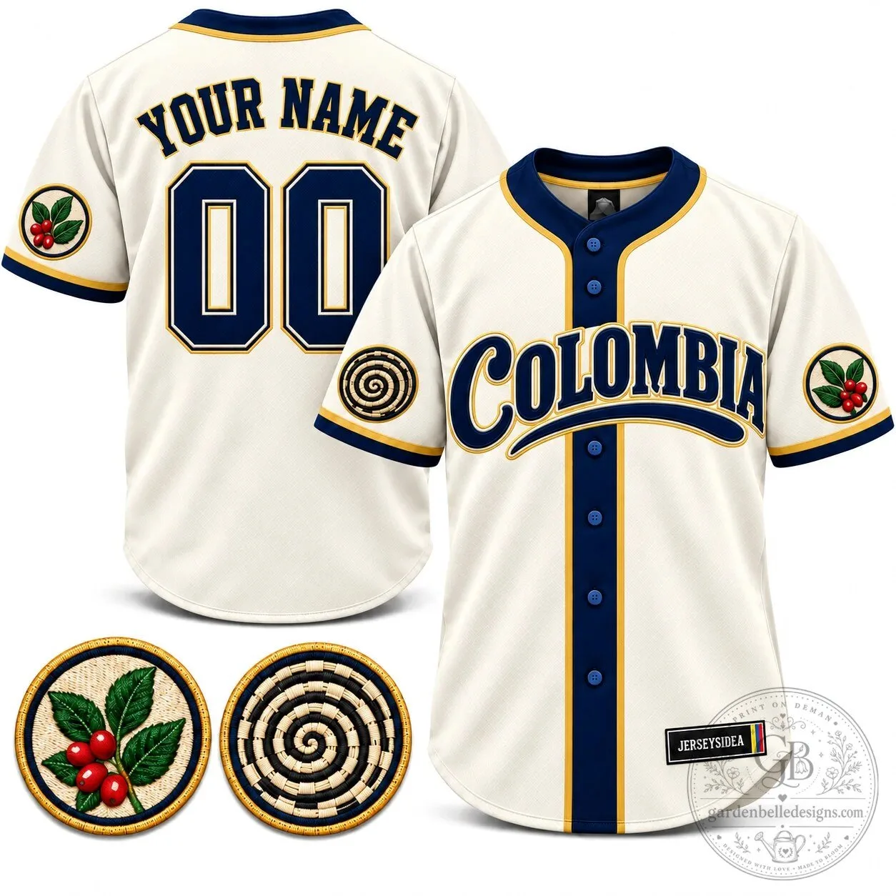 Colombia National Baseball Team Yellow Custom Name And Number Baseball Jersey 8 Colombia National Baseball Team Yellow Custom Name And Number Baseball Jersey