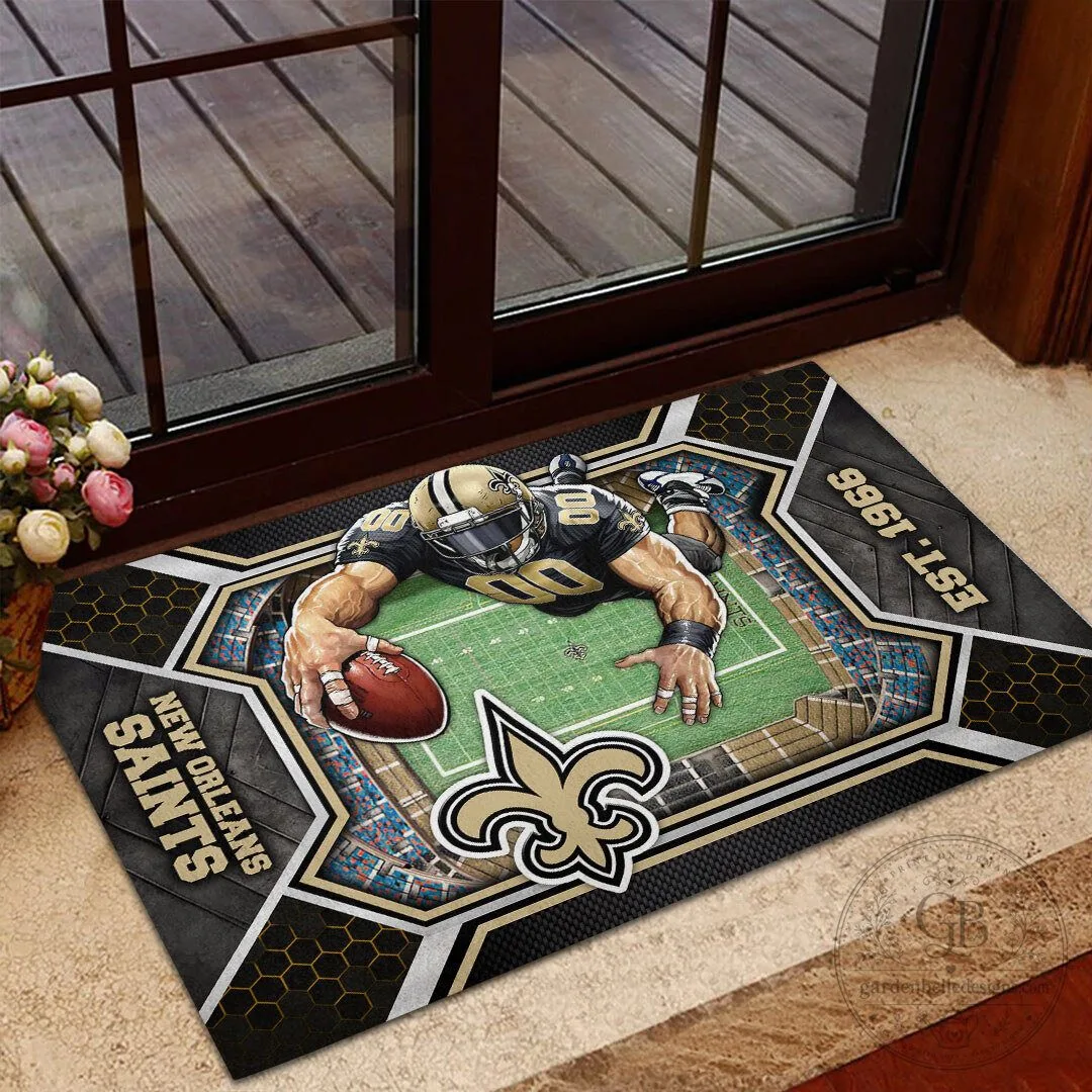 New Orleans Saints Football Team Logo Doormat 8 New Orleans Saints Football Team Logo Doormat