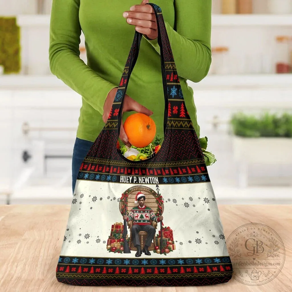 Huey P. Newton Black Panther Christmas Reusable Grocery Shopping Bag 15 Huey P. Newton Black Panther Christmas Reusable Grocery Shopping Bag