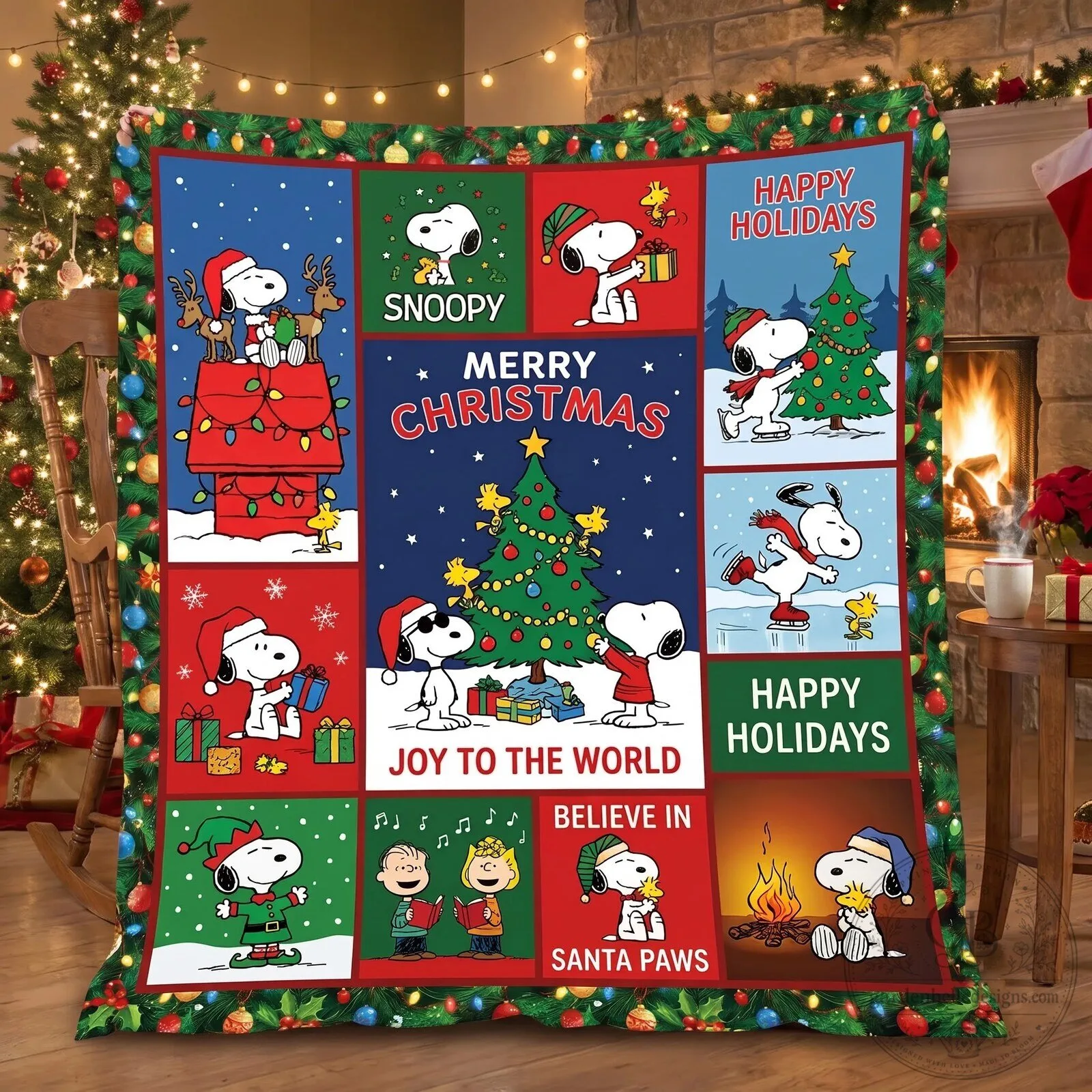 Snoopy Merry Christmas Holiday Joy To The World Believe In Santa Paws Blanket 8 Snoopy Merry Christmas Holiday Joy To The World Believe In Santa Paws Blanket