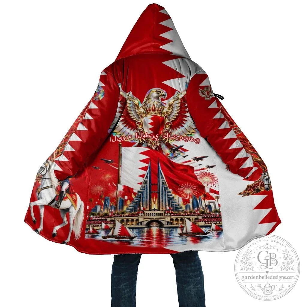 Bahrain National Day Eagle Emblem Flag Horse Knight Cloak with Hood