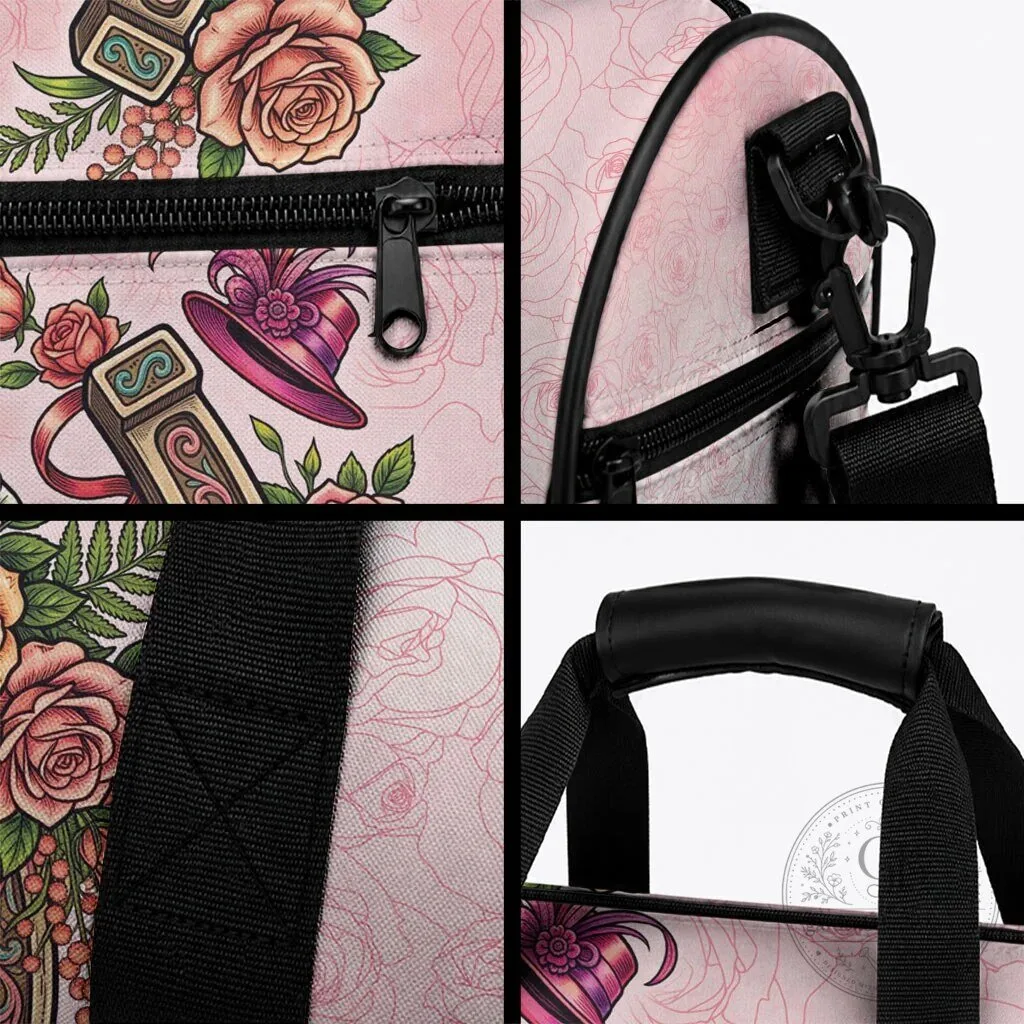 Melbourne Horse Race Duffle Bag with Pink Rose Floral Pattern 8 Melbourne Horse Race Duffle Bag with Pink Rose Floral Pattern