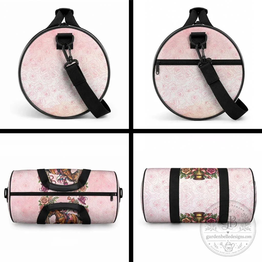 Melbourne Horse Race Duffle Bag with Pink Rose Floral Pattern 9 Melbourne Horse Race Duffle Bag with Pink Rose Floral Pattern