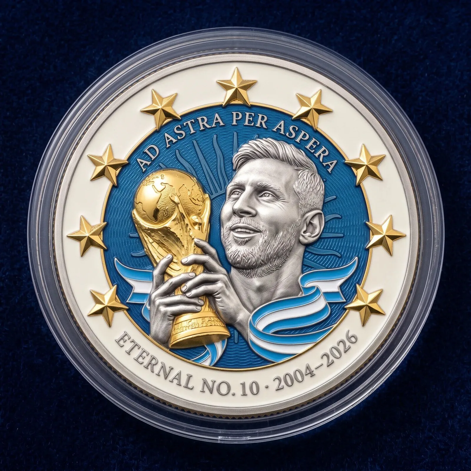 Lionel Messi Ad Astra Per Aspera Eternal Number 10 Football Excellence Commemorative Coin