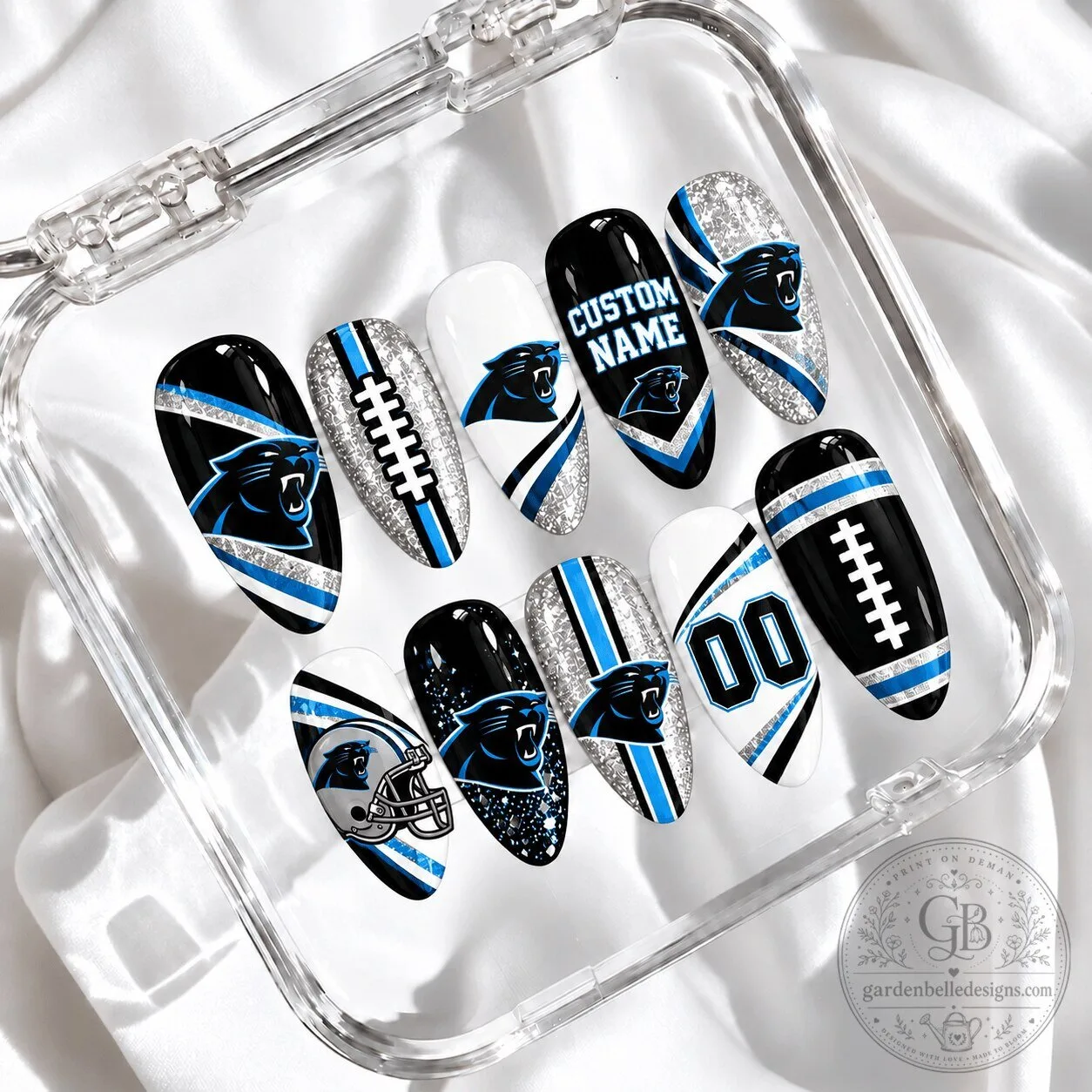 Carolina Panthers Football Team Custom Press On Nails Set