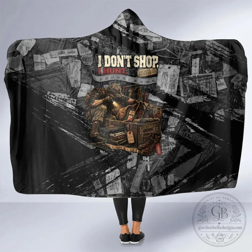 Archive Hunter The Hunt Never Ends Vintage Streetwear Grunge Collage Graphic Hooded Blanket